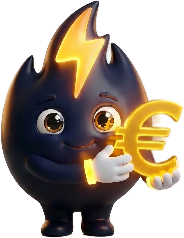 Volti hält einen Euro